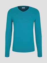 Basic Strickpullover - Männer - aqua sea blue melange Basic Strickpullover - Männer - aqua sea blue melange - 7 - TOM TAILOR