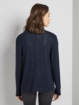 Simple cardigan - Women - sky captain blue white melange Simple cardigan - Women - sky captain blue white melange - 2 - TOM TAILOR