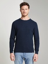 Strukturierter Strickpullover - Männer - navy blue dark grey mouline Strukturierter Strickpullover - Männer - navy blue dark grey mouline - 1 - TOM TAILOR