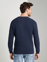 Strukturierter Strickpullover - Männer - navy blue dark grey mouline Strukturierter Strickpullover - Männer - navy blue dark grey mouline - 2 - TOM TAILOR