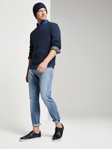 Strukturierter Strickpullover - Männer - navy blue dark grey mouline Strukturierter Strickpullover - Männer - navy blue dark grey mouline - 3 - TOM TAILOR