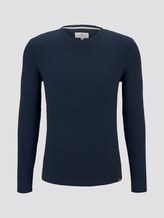Strukturierter Strickpullover - Männer - navy blue dark grey mouline Strukturierter Strickpullover - Männer - navy blue dark grey mouline - 7 - TOM TAILOR