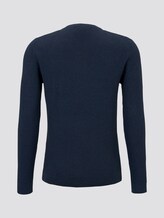 Strukturierter Strickpullover - Männer - navy blue dark grey mouline Strukturierter Strickpullover - Männer - navy blue dark grey mouline - 8 - TOM TAILOR