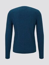 Structured knitted jumper - Men - petrol balck mouline Structured knitted jumper - Men - petrol balck mouline - 8 - TOM TAILOR