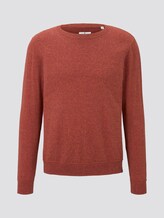 Mottled jumper - Men - pipe red mouline Mottled jumper - Men - pipe red mouline - 7 - TOM TAILOR
