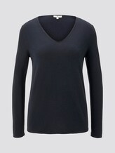 Pullover mit V-Ausschnitt - Frauen - Night Sky Blue Pullover mit V-Ausschnitt - Frauen - Night Sky Blue - 7 - TOM TAILOR