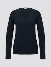 Pullover mit V-Ausschnitt - Frauen - Sky Captain Blue Pullover mit V-Ausschnitt - Frauen - Sky Captain Blue - 7 - TOM TAILOR