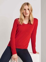 Pullover mit V-Ausschnitt - Frauen - Strong Red Pullover mit V-Ausschnitt - Frauen - Strong Red - 5 - TOM TAILOR