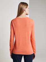 Jumper with V-neckline - Women - Fusion Coral Jumper with V-neckline - Women - Fusion Coral - 2 - TOM TAILOR