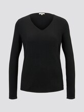 Pullover mit V-Ausschnitt - Frauen - Deep Black Pullover mit V-Ausschnitt - Frauen - Deep Black - 7 - TOM TAILOR
