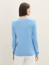 Trui met V-hals - Vrouwen - sea blue melange Trui met V-hals - Vrouwen - sea blue melange - 2 - TOM TAILOR
