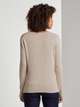 Pullover mit V-Ausschnitt - Frauen - cloud grey melange Pullover mit V-Ausschnitt - Frauen - cloud grey melange - 2 - TOM TAILOR