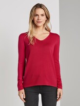 Pullover mit V-Ausschnitt - Frauen - dawn pink Pullover mit V-Ausschnitt - Frauen - dawn pink - 1 - TOM TAILOR