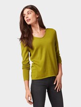 Pullover mit V-Ausschnitt - Frauen - wood green Pullover mit V-Ausschnitt - Frauen - wood green - 5 - TOM TAILOR