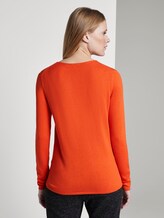 Pullover mit V-Ausschnitt - Frauen - knockout orange Pullover mit V-Ausschnitt - Frauen - knockout orange - 2 - TOM TAILOR