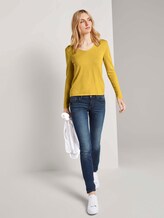 Jumper with V-neckline - Women - california sand melange Jumper with V-neckline - Women - california sand melange - 3 - TOM TAILOR