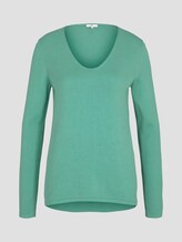 Pullover mit V-Ausschnitt - Frauen - soft leaf green Pullover mit V-Ausschnitt - Frauen - soft leaf green - 7 - TOM TAILOR
