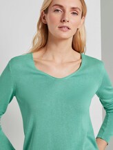 Pullover mit V-Ausschnitt - Frauen - soft leaf green Pullover mit V-Ausschnitt - Frauen - soft leaf green - 9 - TOM TAILOR