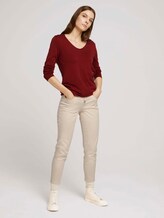 Pullover mit V-Ausschnitt - Frauen - Dark Red Mouline Melange Pullover mit V-Ausschnitt - Frauen - Dark Red Mouline Melange - 3 - TOM TAILOR