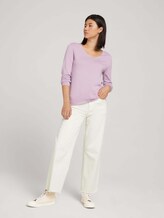 Pullover mit V-Ausschnitt - Frauen - iris flower Pullover mit V-Ausschnitt - Frauen - iris flower - 3 - TOM TAILOR
