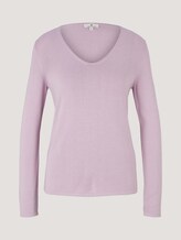 Pullover mit V-Ausschnitt - Frauen - iris flower Pullover mit V-Ausschnitt - Frauen - iris flower - 7 - TOM TAILOR