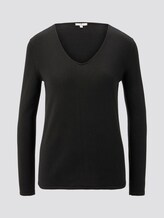 Pullover mit V-Ausschnitt - Frauen - Black Pullover mit V-Ausschnitt - Frauen - Black - 7 - TOM TAILOR