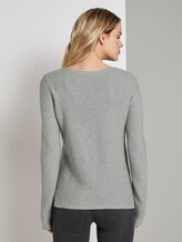Pullover mit Strickmuster - Frauen - Silver Grey Melange Pullover mit Strickmuster - Frauen - Silver Grey Melange - 2 - TOM TAILOR
