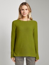 Trui met gebreid patroon - Vrouwen - wood green Trui met gebreid patroon - Vrouwen - wood green - 1 - TOM TAILOR