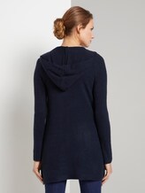 Knitted jacket with hood - Women - Sky Captain Blue Knitted jacket with hood - Women - Sky Captain Blue - 2 - TOM TAILOR