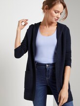 Knitted jacket with hood - Women - Sky Captain Blue Knitted jacket with hood - Women - Sky Captain Blue - 5 - TOM TAILOR