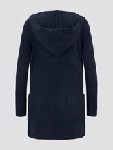 Knitted jacket with hood - Women - Sky Captain Blue Knitted jacket with hood - Women - Sky Captain Blue - 8 - TOM TAILOR