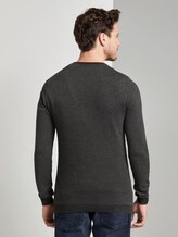 Gestreepte gebreide trui - Mannen - anthra grey fine stripe Gestreepte gebreide trui - Mannen - anthra grey fine stripe - 2 - TOM TAILOR