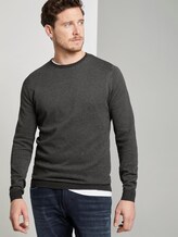 Gestreepte gebreide trui - Mannen - anthra grey fine stripe Gestreepte gebreide trui - Mannen - anthra grey fine stripe - 5 - TOM TAILOR
