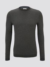 Gestreepte gebreide trui - Mannen - anthra grey fine stripe Gestreepte gebreide trui - Mannen - anthra grey fine stripe - 7 - TOM TAILOR