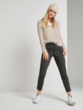 Checked trousers, ankle length - Women - black grey small check Checked trousers, ankle length - Women - black grey small check - 3 - TOM TAILOR