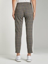 Checked trousers with tape detail - Women - black white yellow glencheck Checked trousers with tape detail - Women - black white yellow glencheck - 2 - TOM TAILOR