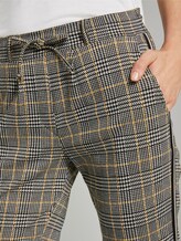 Checked trousers with tape detail - Women - black white yellow glencheck Checked trousers with tape detail - Women - black white yellow glencheck - 9 - TOM TAILOR