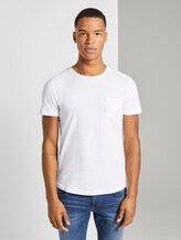 Strukturiertes T-Shirt mit Brusttasche - Männer - White Strukturiertes T-Shirt mit Brusttasche - Männer - White - 1 - TOM TAILOR Denim