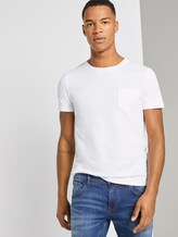 Strukturiertes T-Shirt mit Brusttasche - Männer - White Strukturiertes T-Shirt mit Brusttasche - Männer - White - 5 - TOM TAILOR Denim