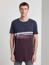 T-shirt with divided colour print - Men - Deep Burgundy Red T-shirt with divided colour print - Men - Deep Burgundy Red - 1 - TOM TAILOR Denim