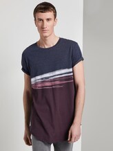 T-shirt with divided colour print - Men - Deep Burgundy Red T-shirt with divided colour print - Men - Deep Burgundy Red - 5 - TOM TAILOR Denim