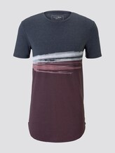 T-shirt with divided colour print - Men - Deep Burgundy Red T-shirt with divided colour print - Men - Deep Burgundy Red - 7 - TOM TAILOR Denim