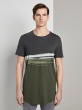 T-Shirt mit geteiltem Farbprint - Männer - Woodland Green T-Shirt mit geteiltem Farbprint - Männer - Woodland Green - 1 - TOM TAILOR Denim