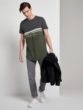 T-Shirt mit geteiltem Farbprint - Männer - Woodland Green T-Shirt mit geteiltem Farbprint - Männer - Woodland Green - 3 - TOM TAILOR Denim