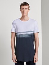 T-Shirt mit geteiltem Farbprint - Männer - Sky Captain Blue T-Shirt mit geteiltem Farbprint - Männer - Sky Captain Blue - 1 - TOM TAILOR Denim