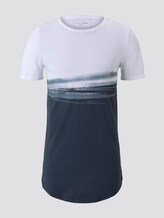 T-Shirt mit geteiltem Farbprint - Männer - Sky Captain Blue T-Shirt mit geteiltem Farbprint - Männer - Sky Captain Blue - 7 - TOM TAILOR Denim