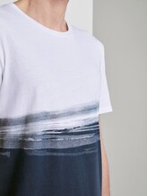 T-Shirt mit geteiltem Farbprint - Männer - Sky Captain Blue T-Shirt mit geteiltem Farbprint - Männer - Sky Captain Blue - 9 - TOM TAILOR Denim