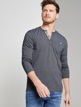 Gestreiftes Henley-Langarmshirt - Männer - navy big yarndye stripe Gestreiftes Henley-Langarmshirt - Männer - navy big yarndye stripe - 5 - TOM TAILOR