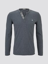 Gestreiftes Henley-Langarmshirt - Männer - navy big yarndye stripe Gestreiftes Henley-Langarmshirt - Männer - navy big yarndye stripe - 7 - TOM TAILOR