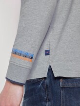 Kylin: Long sleeved polo shirt with print - Men - Middle Grey Melange Kylin: Long sleeved polo shirt with print - Men - Middle Grey Melange - 10 - TOM TAILOR